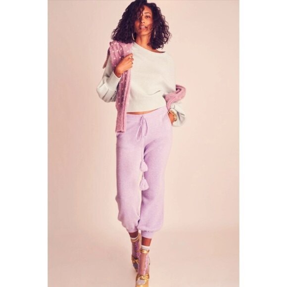 LoveShackFancy Tristan Pant in Purple, Wool Cashmere, Size Small - Picture 16 of 16